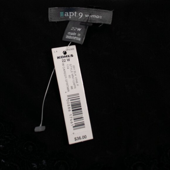 NEW Apt 9 Floral Babydoll Tank Top Women 22W Black Lace Trim Whimsigoth QQ15X - Picture 4 of 5